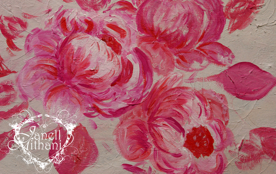 More texture added to the flowers with Golden Coarse Molding Paste added to my acrylics