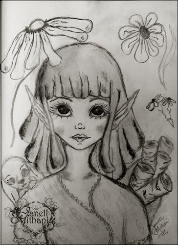 Manga Girl Sketch by Janell Mithani