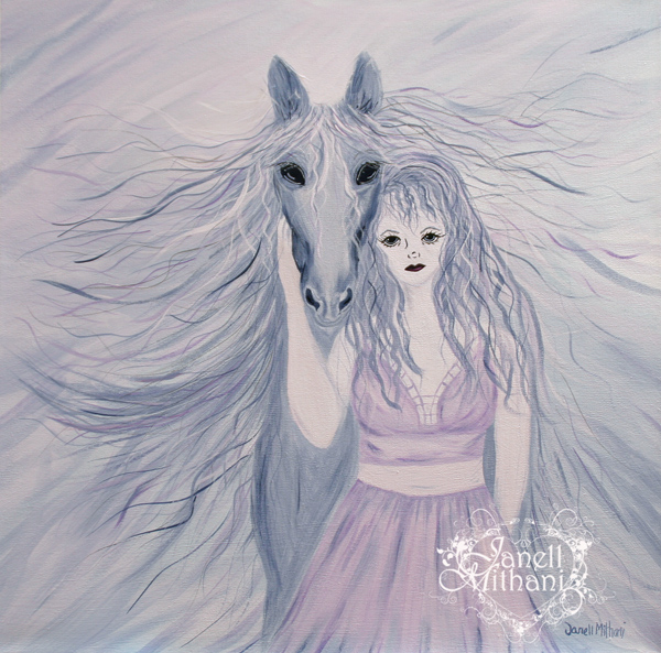 painting Violet and grey by janell Mithani