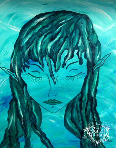 mermaid painting by Janell MIthani
