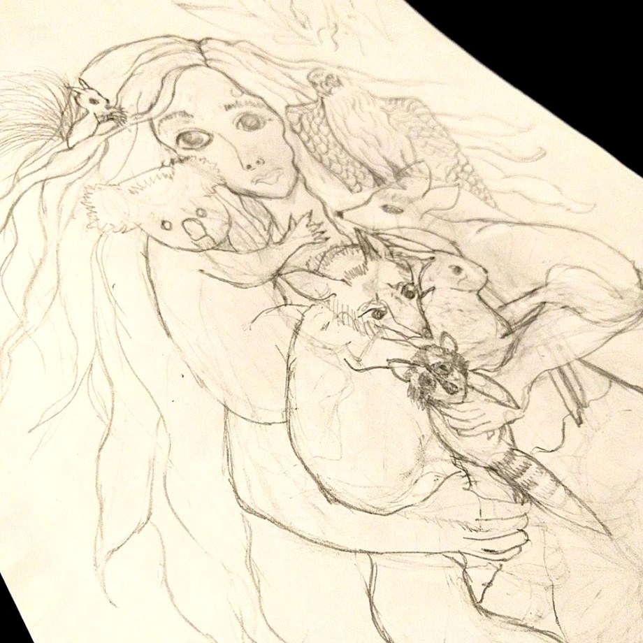 Animal rescue from fire painting by Janell Mithani