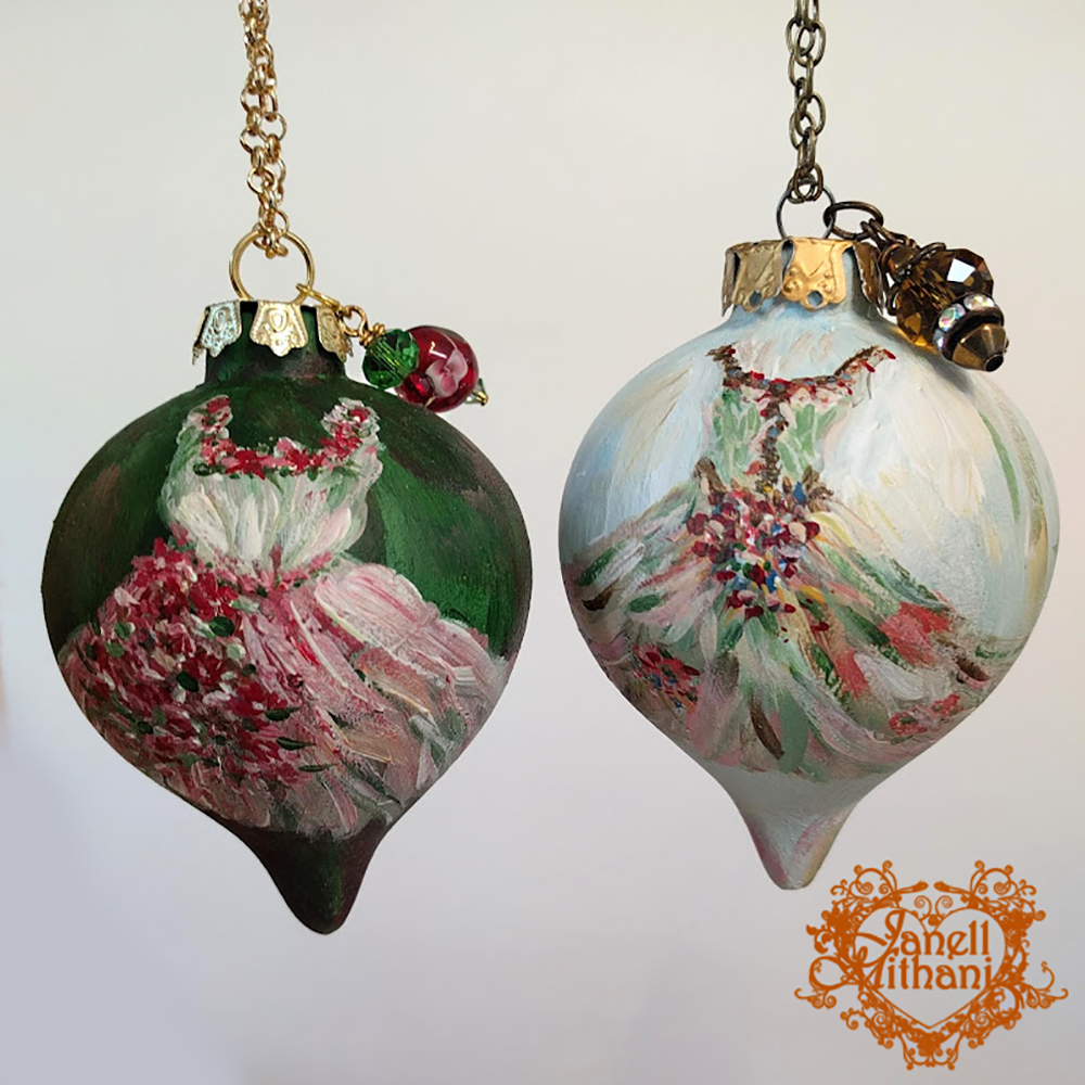 hand painted dress ornaments